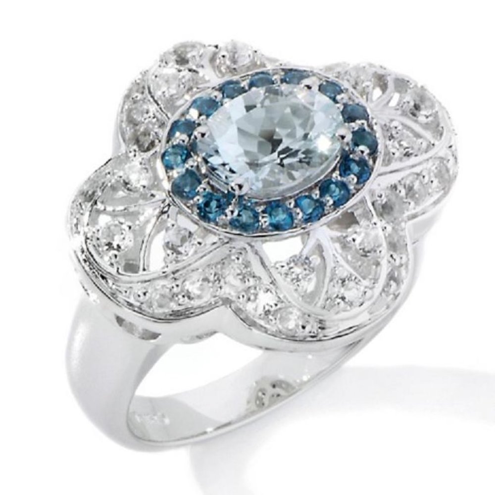 Victoria Wieck 1.85ct Aquamarine & Gemstone Ring - Picture 2 of 7
